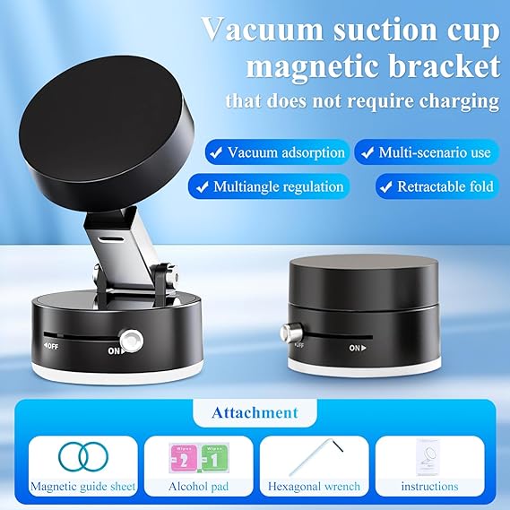 360° Rotation Hands-Free Magnetic Cell Phone Holder for Car Mirror & All Smooth Surface