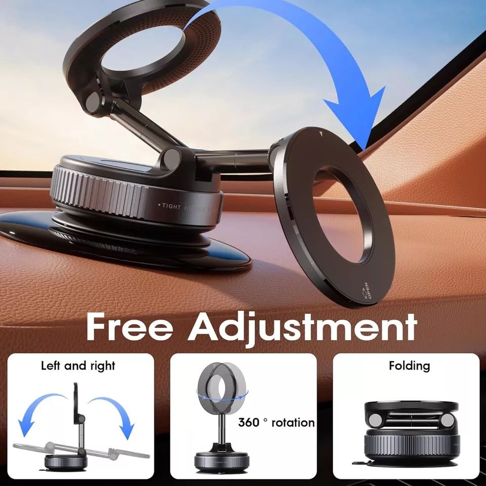 Magnetic Phone Holder for Car 360° Adjustable & Foldable Car Phone Holder